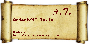 Anderkó Tekla névjegykártya